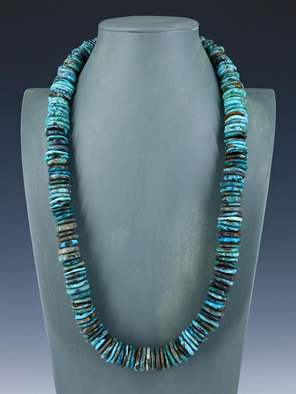 Navajo Single Strand Large Turquoise Necklace