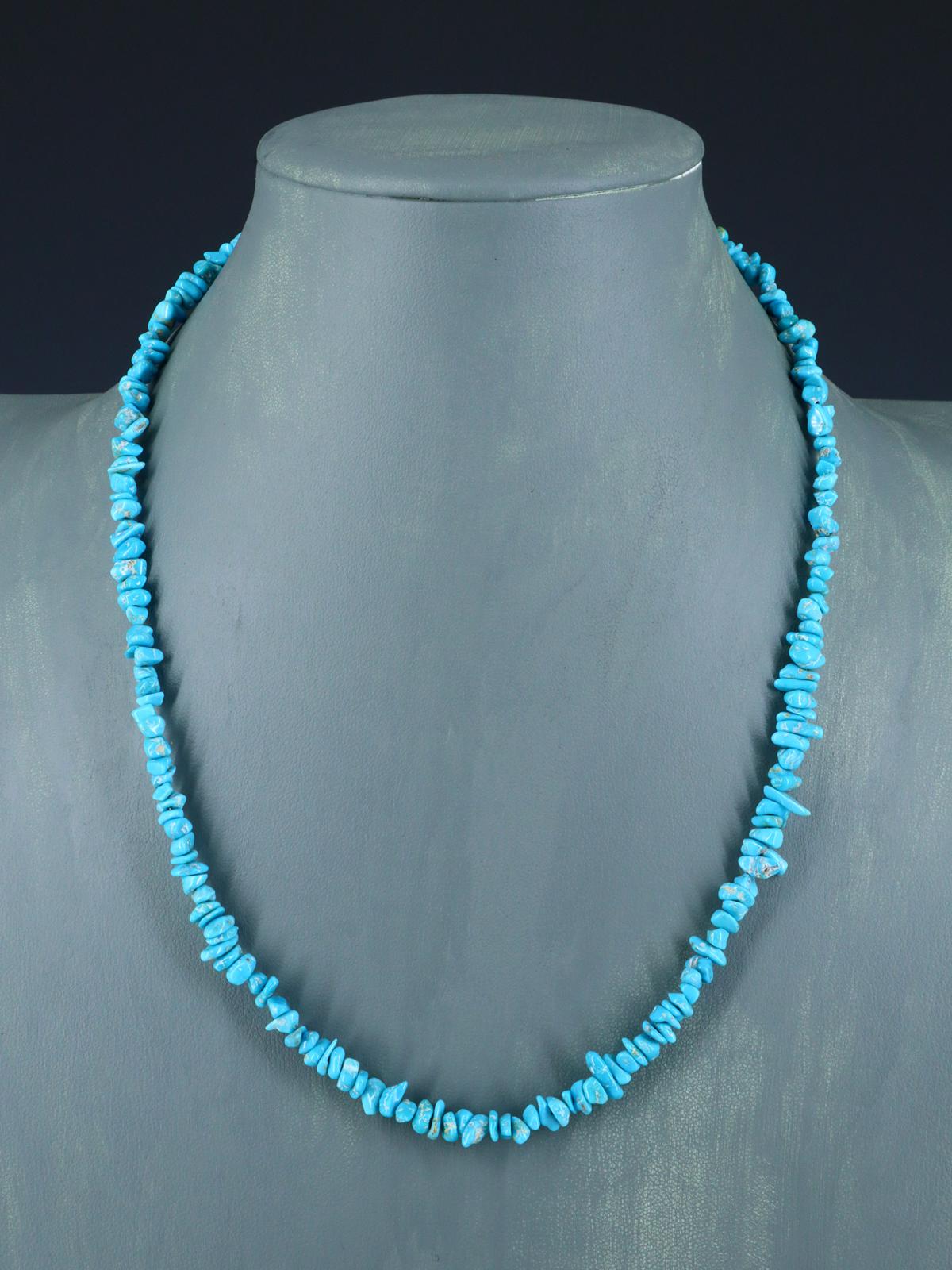 Navajo 20" Single Strand Sleeping Beauty Turquoise Necklace