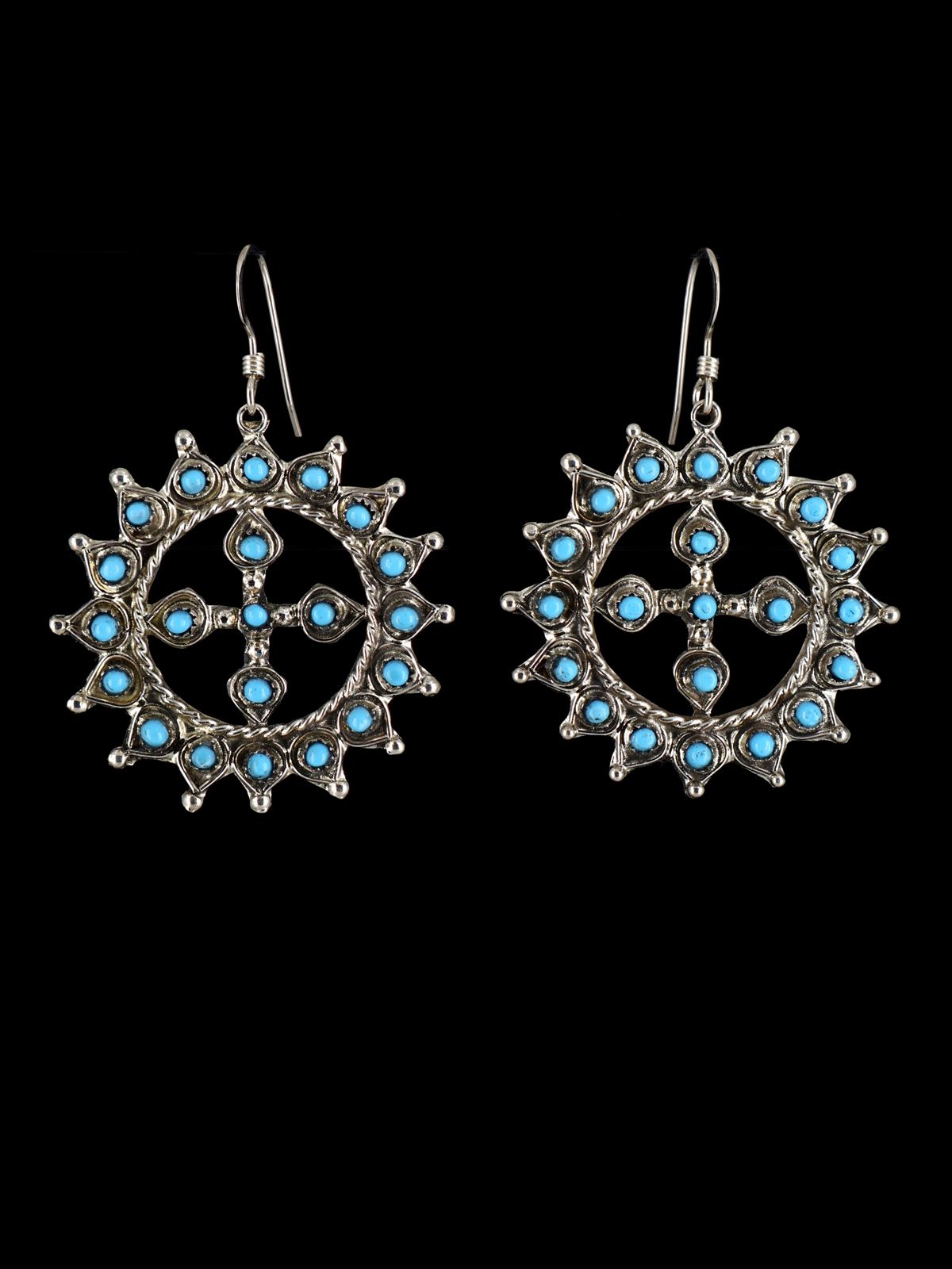 Native American Indian Jewelry Turquoise Dangle Zuni Earrings