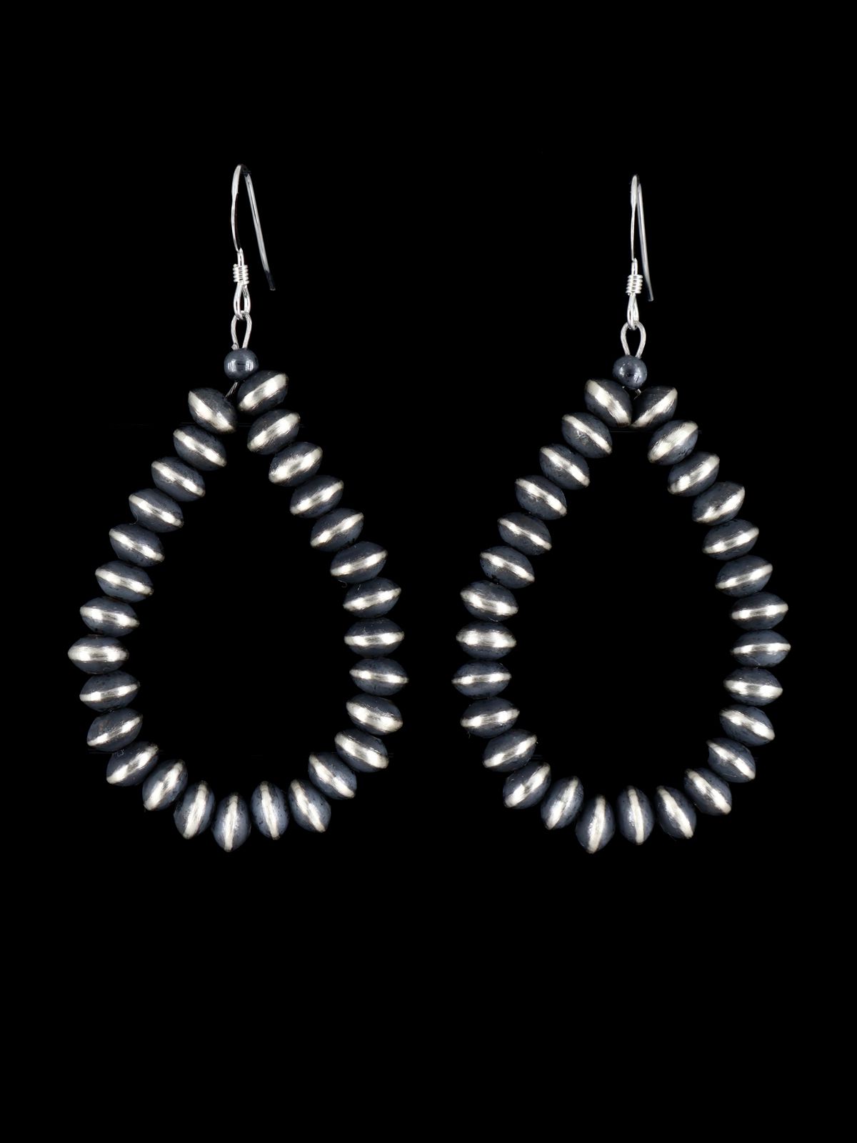 Navajo Sterling Silver Beaded Dangle Earrings