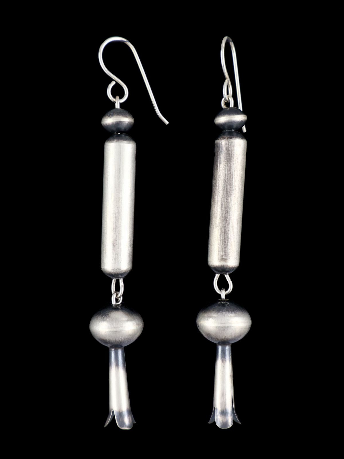 Navajo Sterling Silver Blossom Flute Earrings