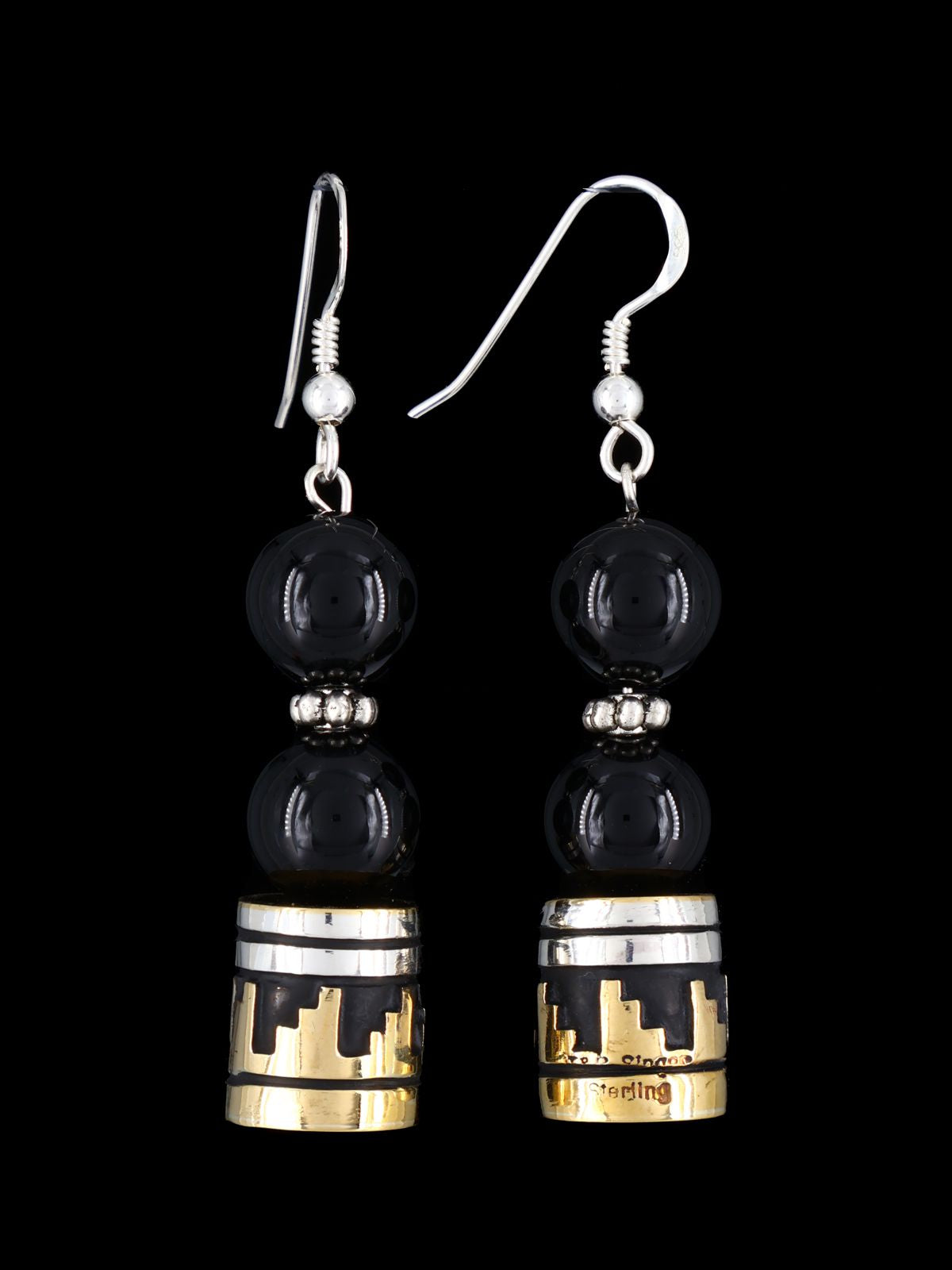 Navajo Multistone Beaded Dangle Earrings