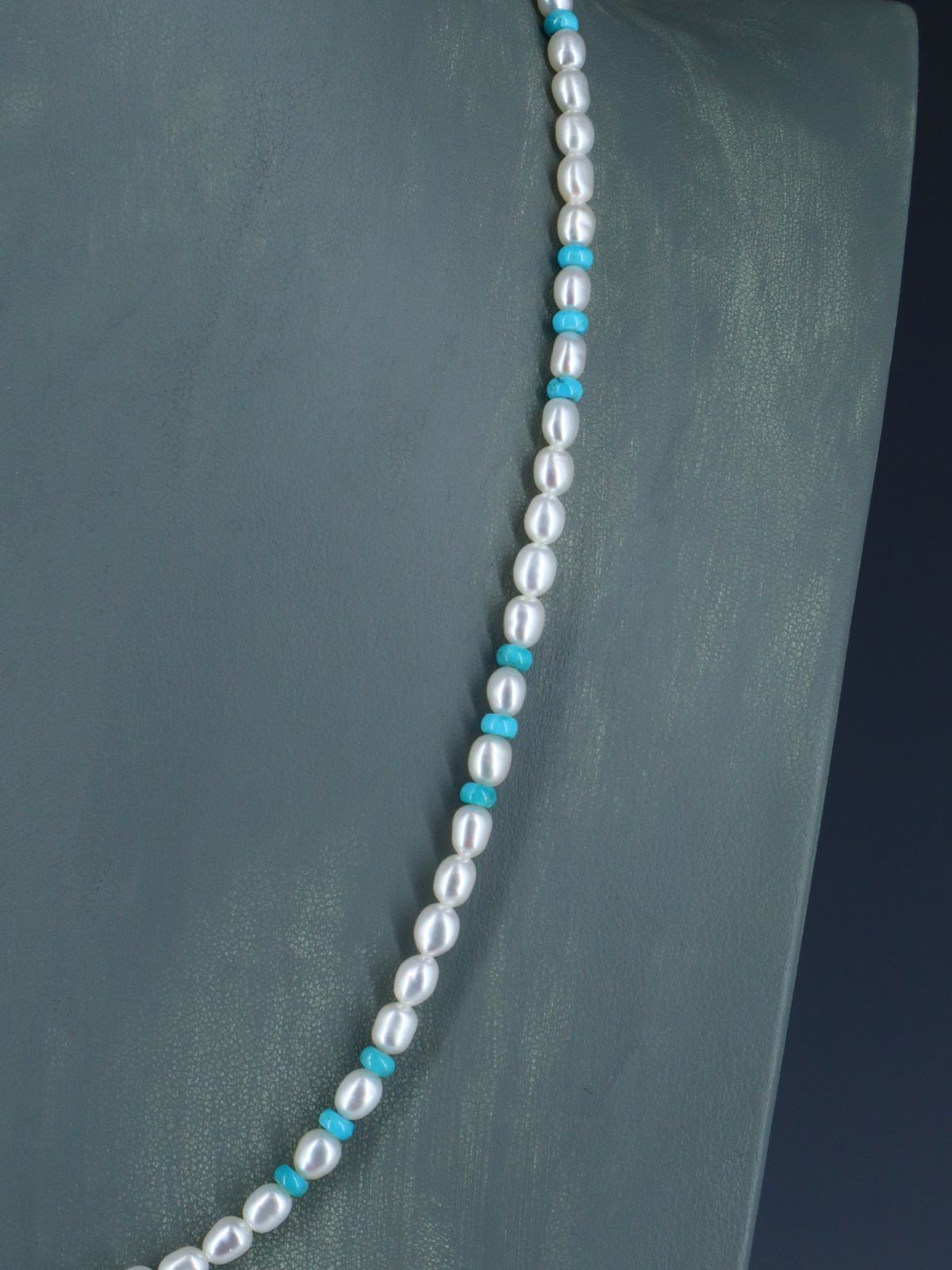 Native American Pearl and Turquoise Beaded Necklace