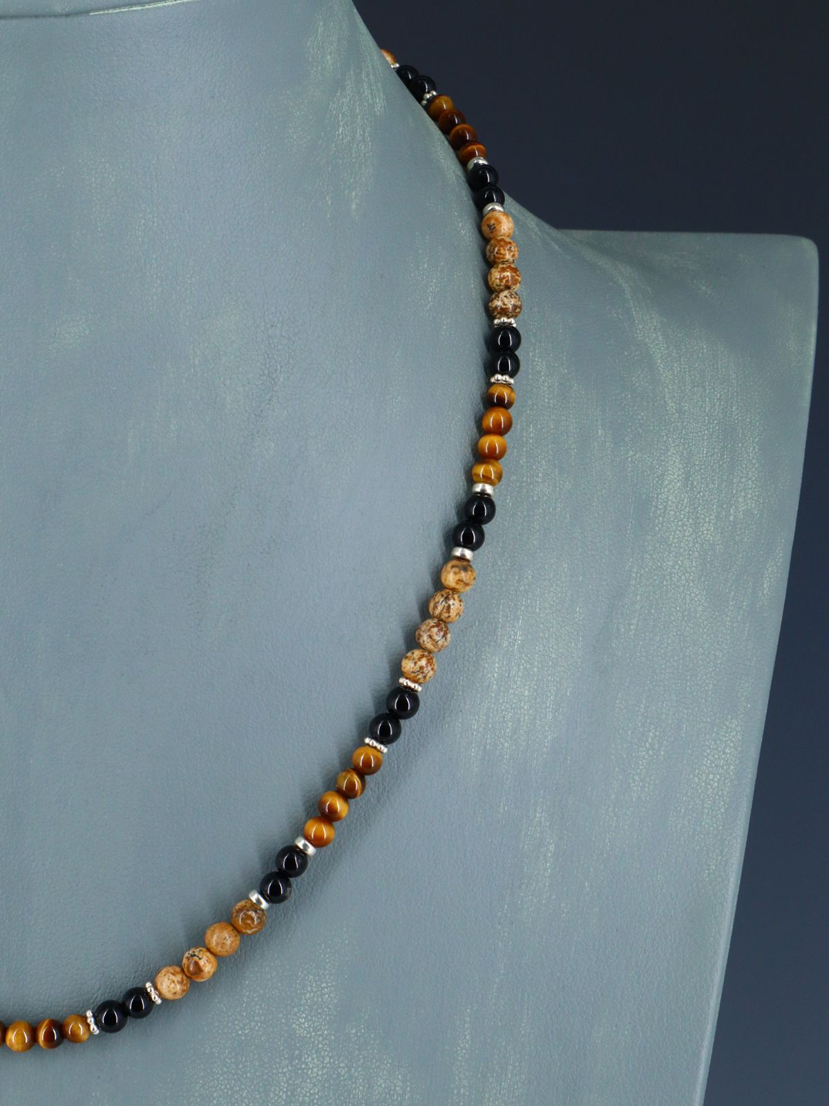 Native American Jasper and Onyx Beaded Necklace