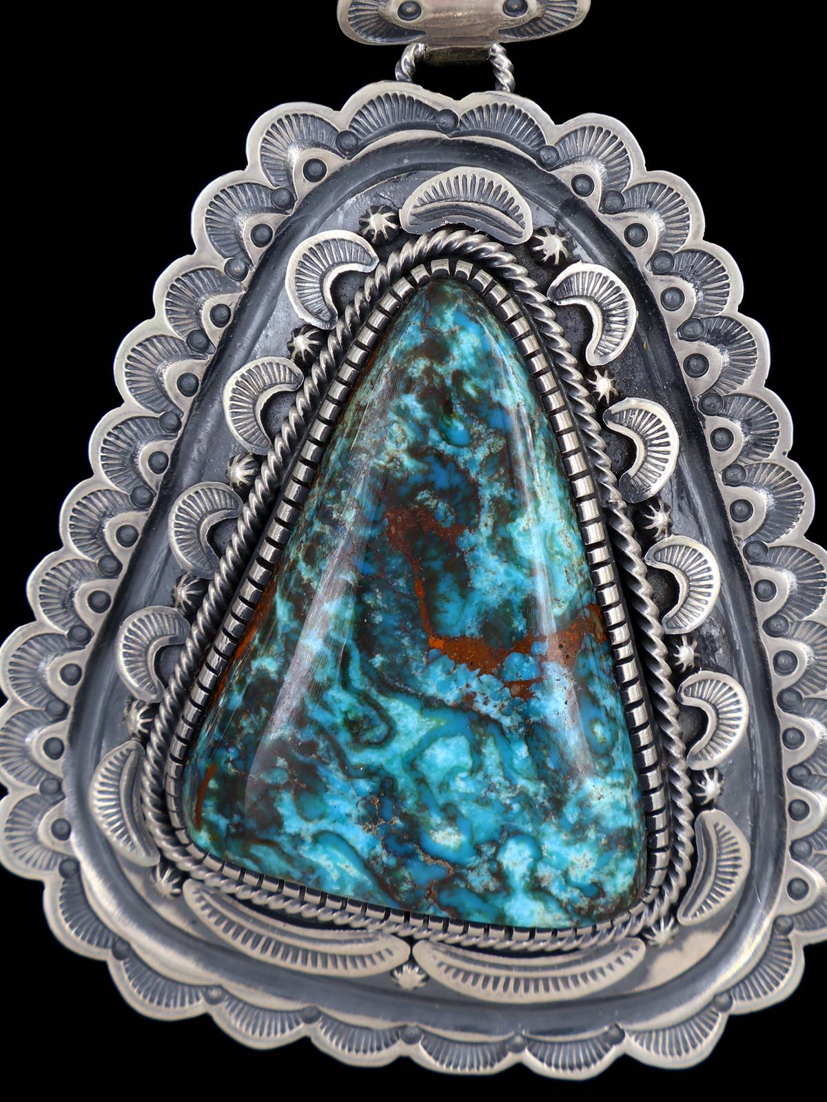 Egyptian Turquoise Navajo Sterling Silver Pendant