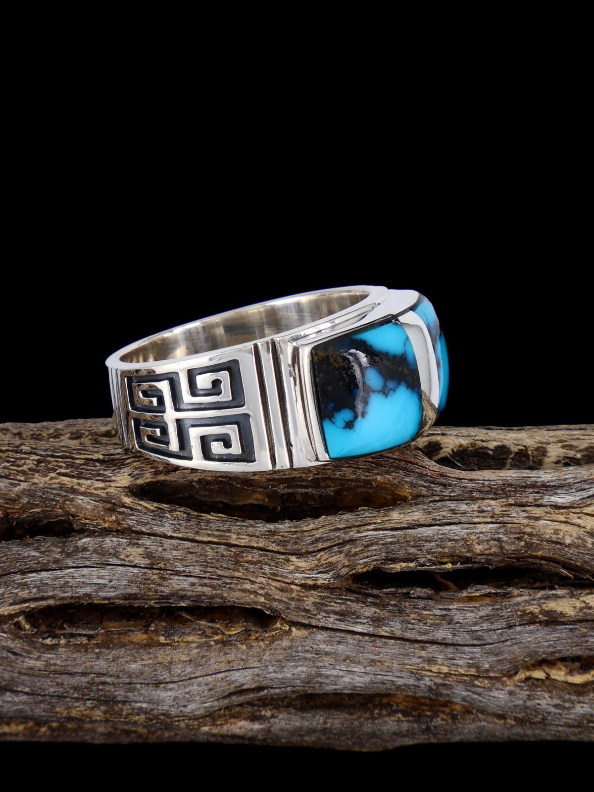 Turquoise Inlay Ring, Size 11 1/2