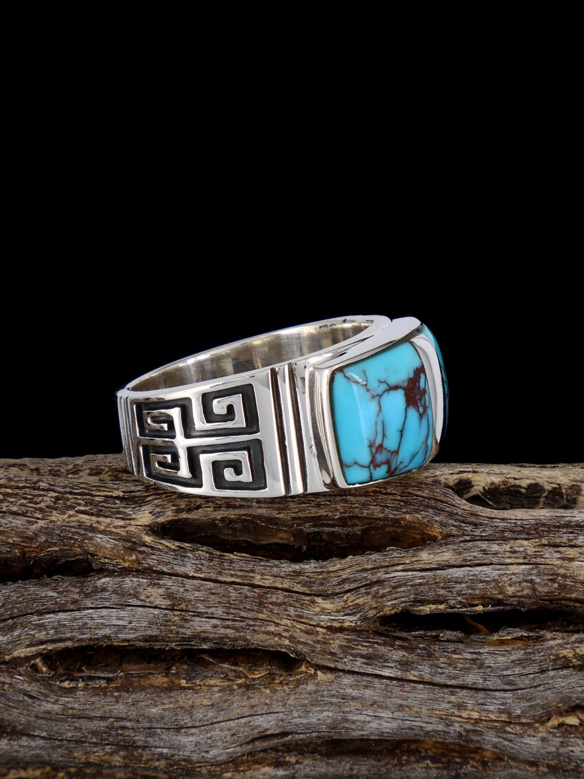 Turquoise Inlay Ring, Size 10