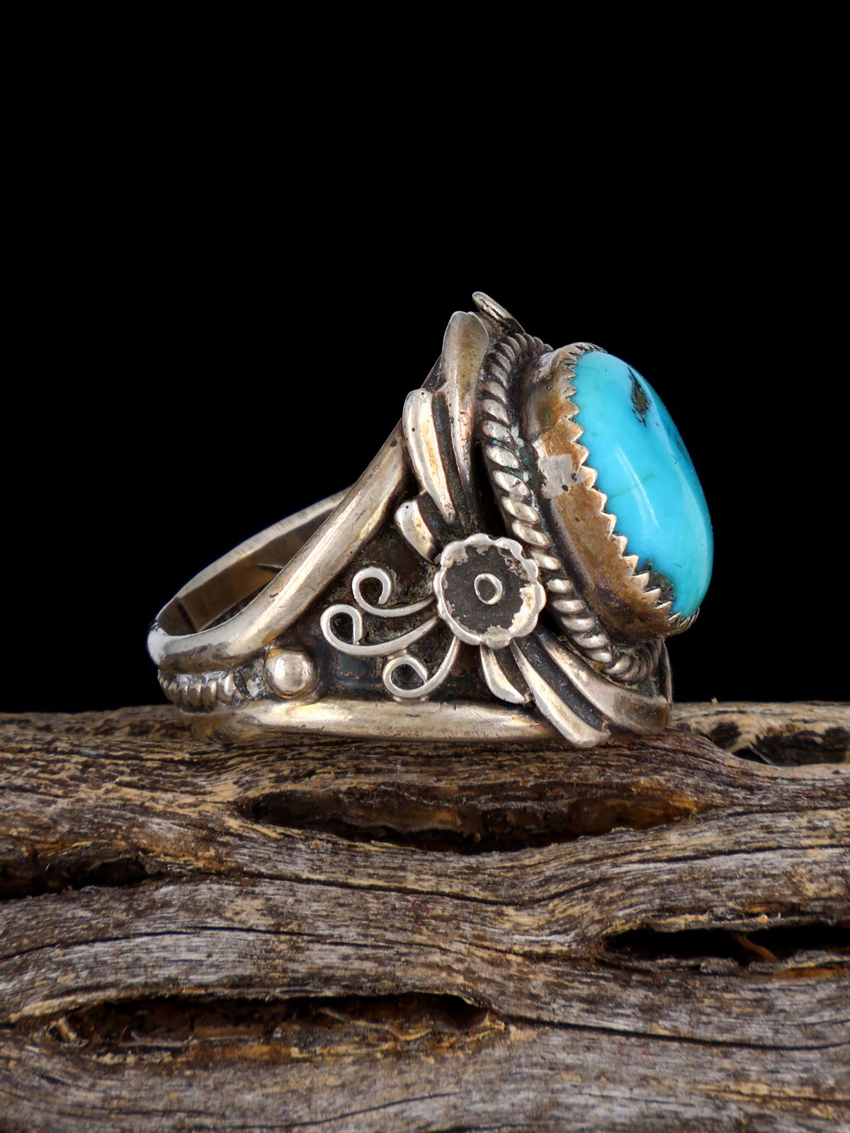 Vintage Sterling Silver Turquoise Ring, Size 9 1/2