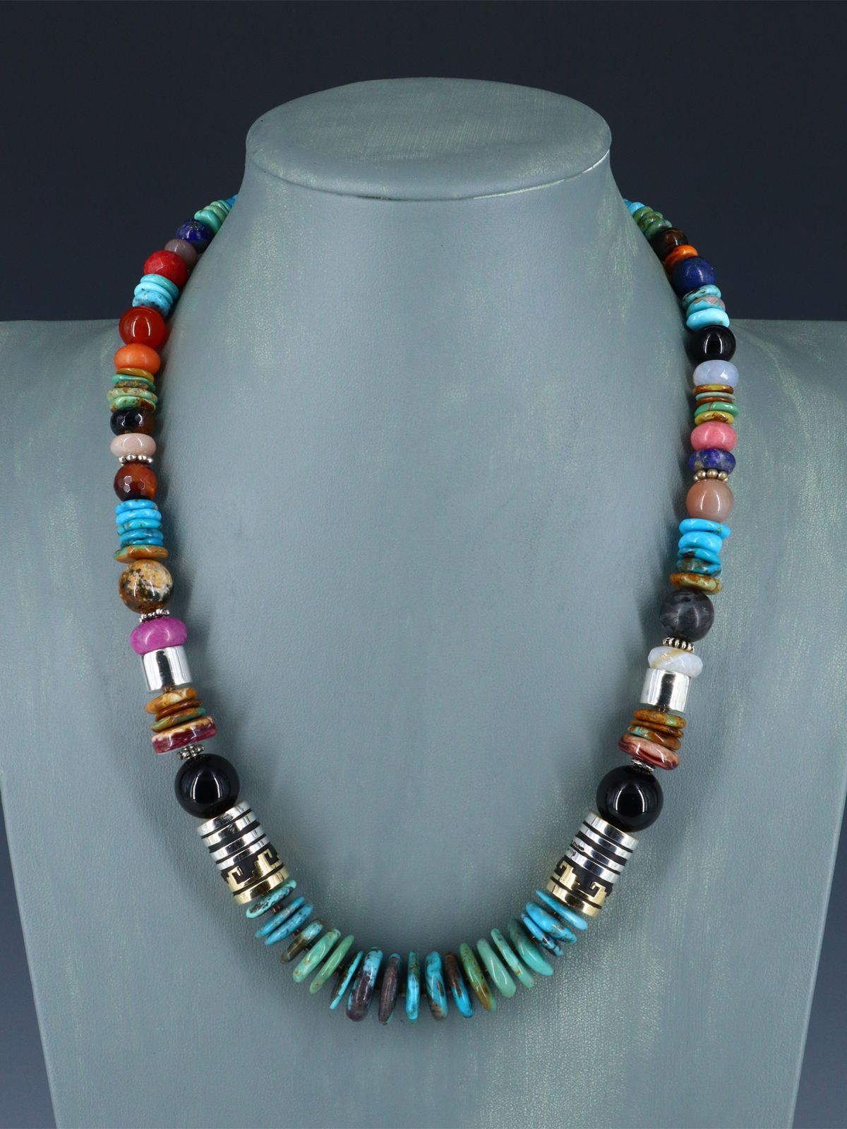 Navajo 21" Turquoise Large Single Strand Beaded Necklace