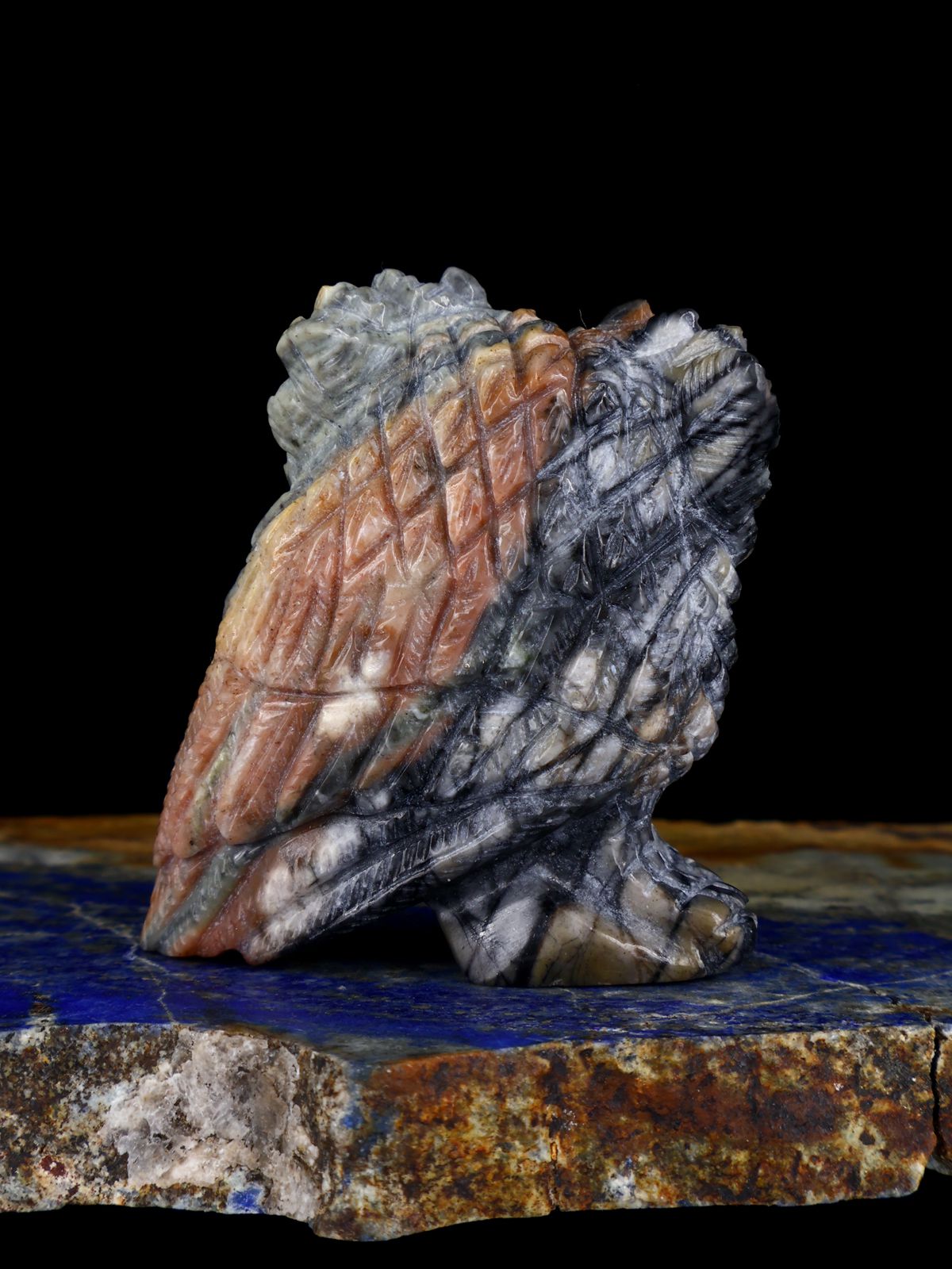 Picasso Marble Owl Zuni Fetish