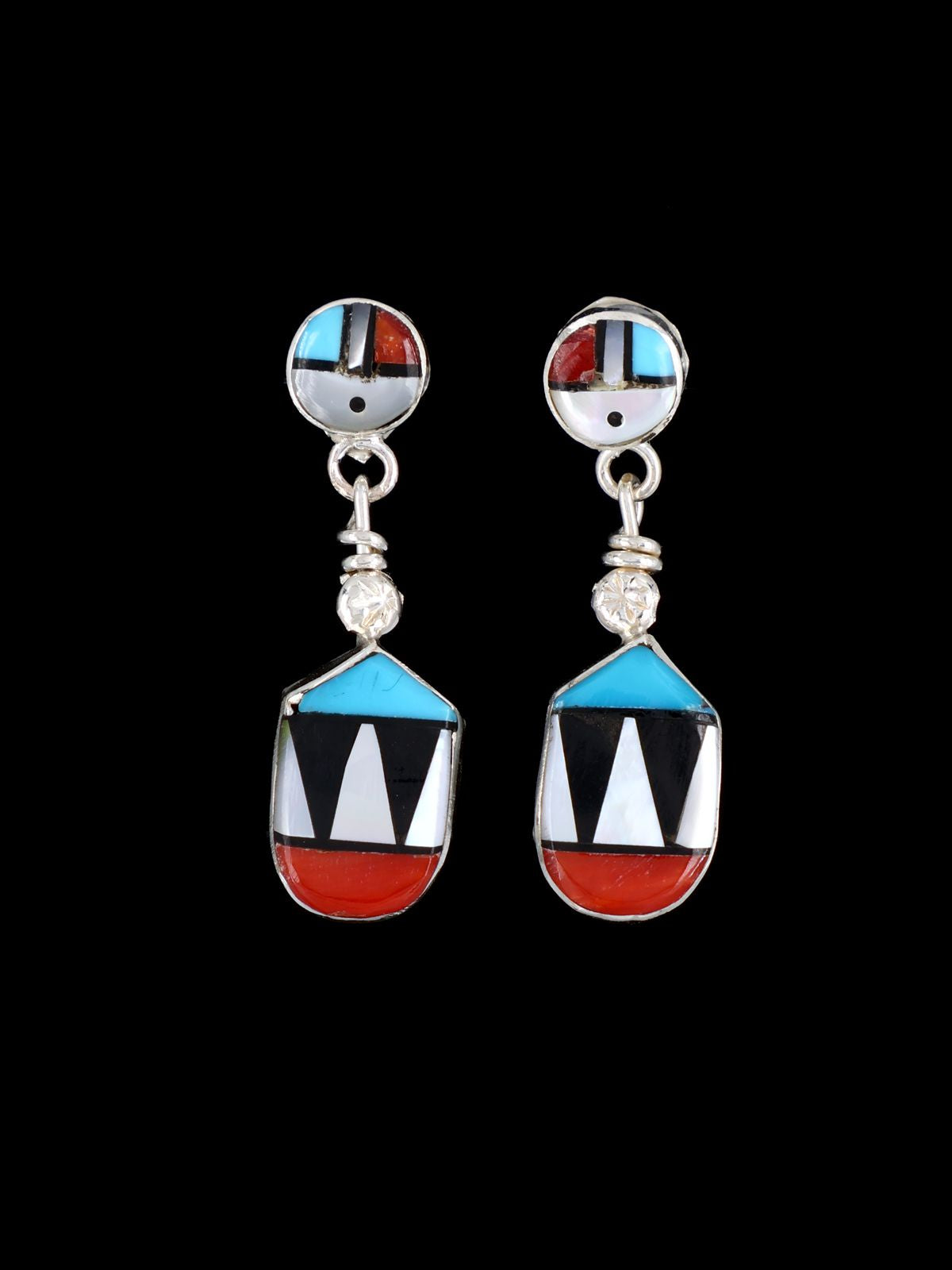 Zuni Inlay Sunface Post Earrings