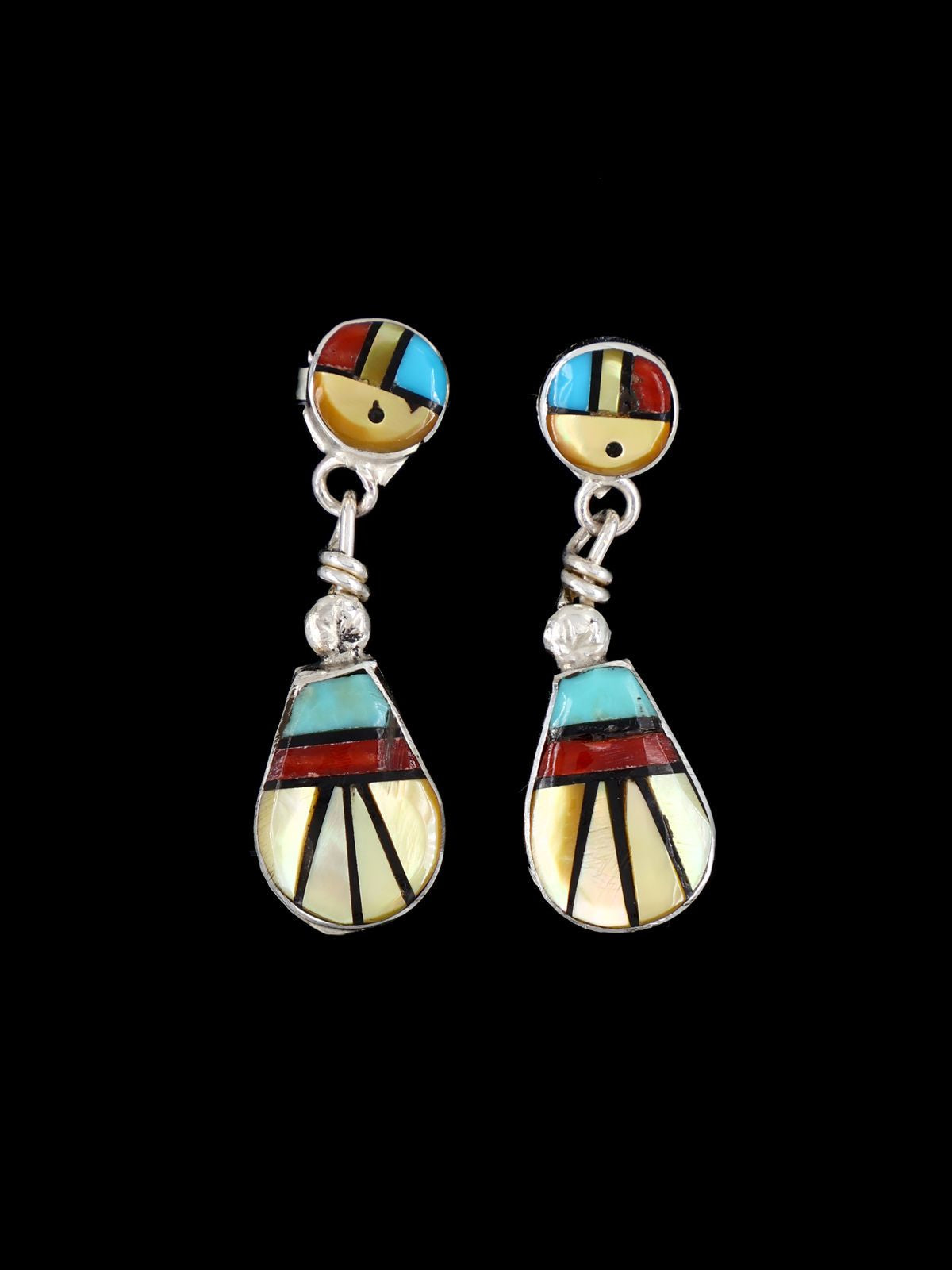 Zuni Inlay Sunface Post Earrings