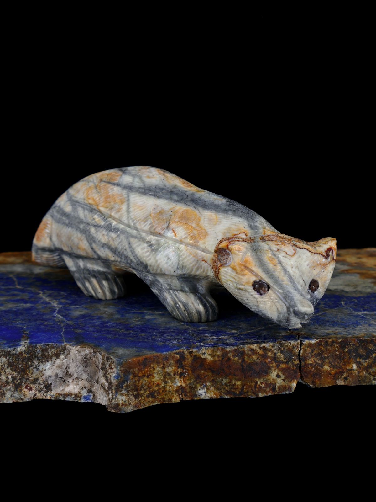 Picasso Marble Badger Zuni Fetish
