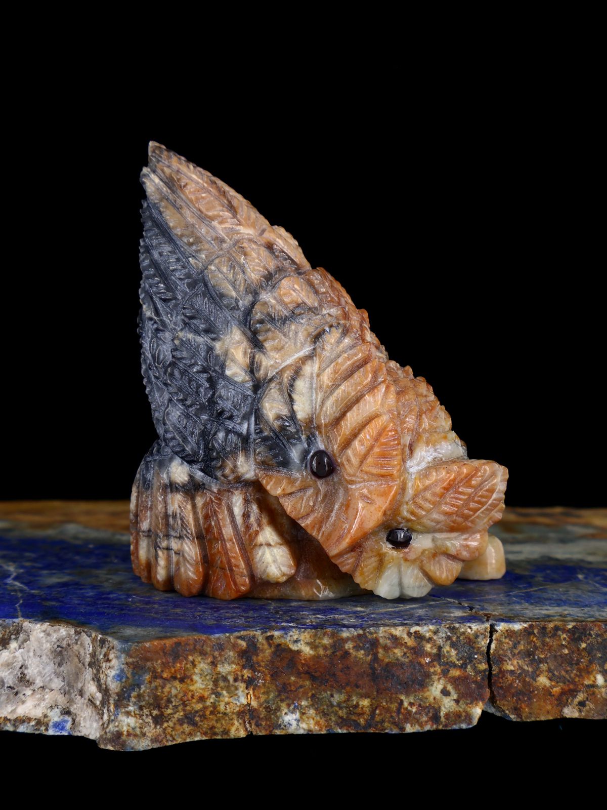Picasso Marble Owl Zuni Fetish
