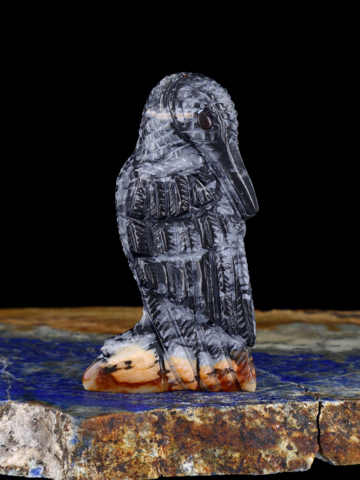 Picasso Marble Turkey Vulture Zuni Fetish