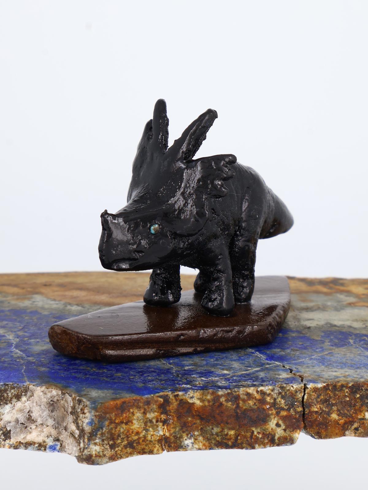 Black Jet Dinosaur Zuni Fetish