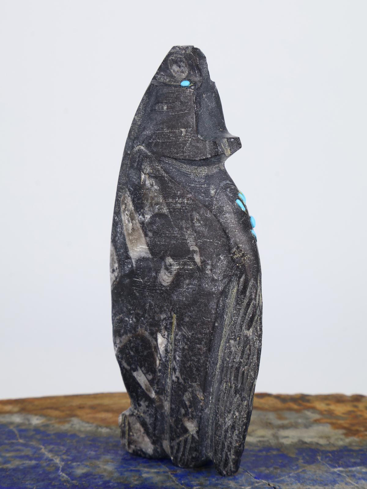 Fossilized Orthoceras Coyote Zuni Fetish
