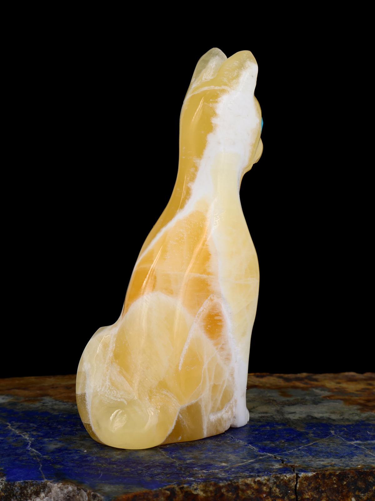 Honey Onyx Cat Zuni Fetish