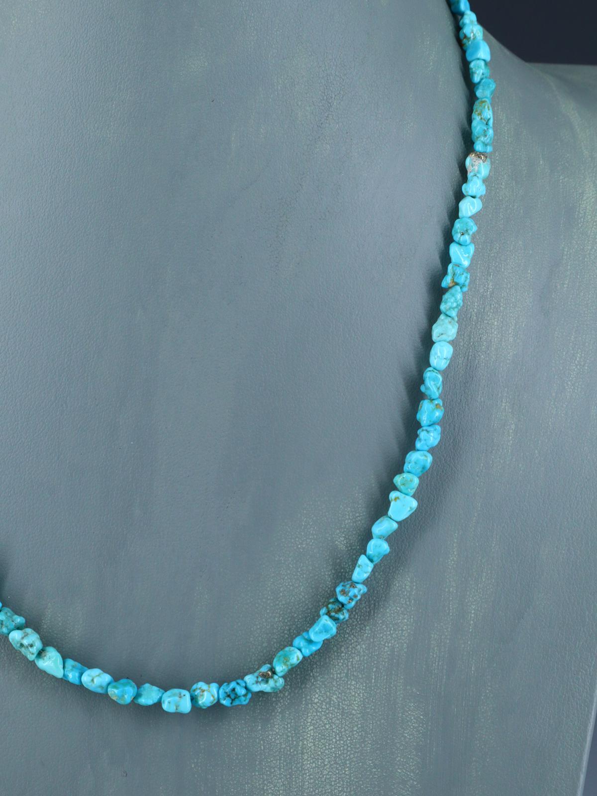 Navajo 21" Single Strand Sleeping Beauty Turquoise Necklace