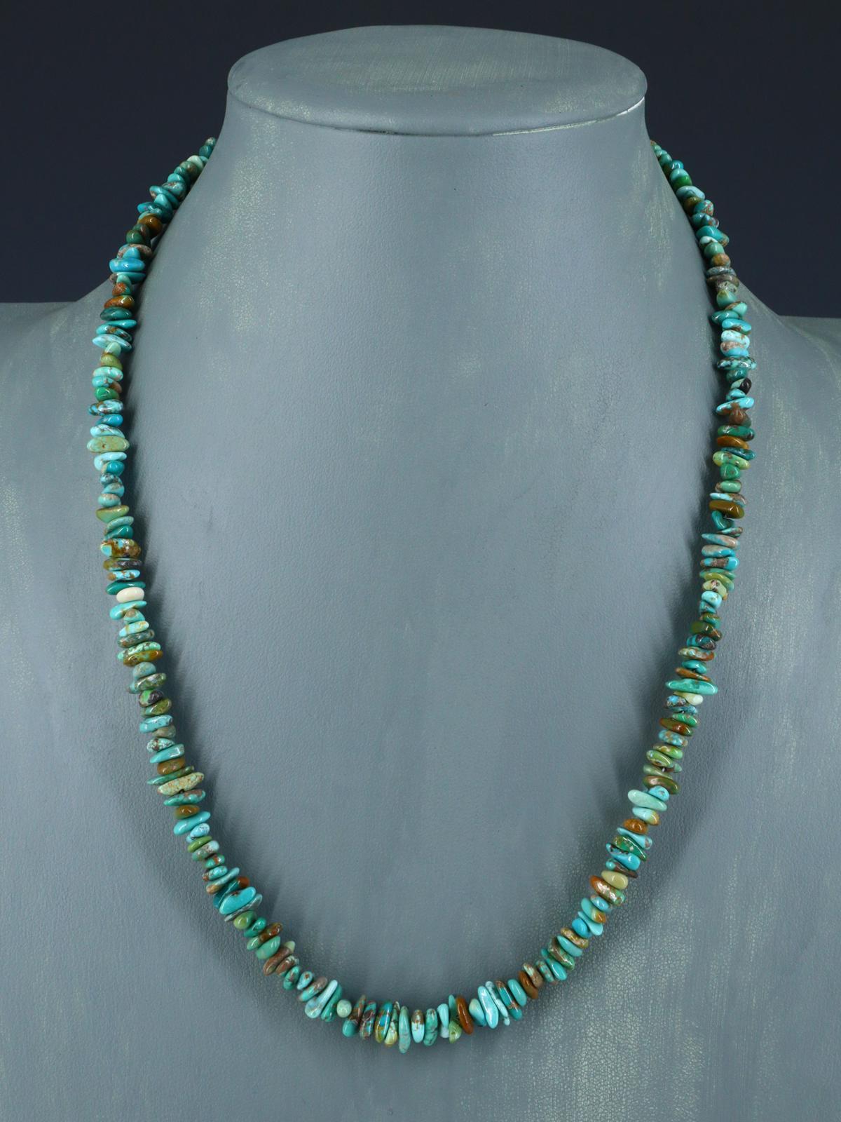 20" Single Strand Natural Carico Lake Turquoise Necklace