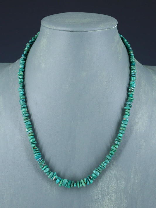 Navajo Single Strand Emerald Valley Turquoise Necklace