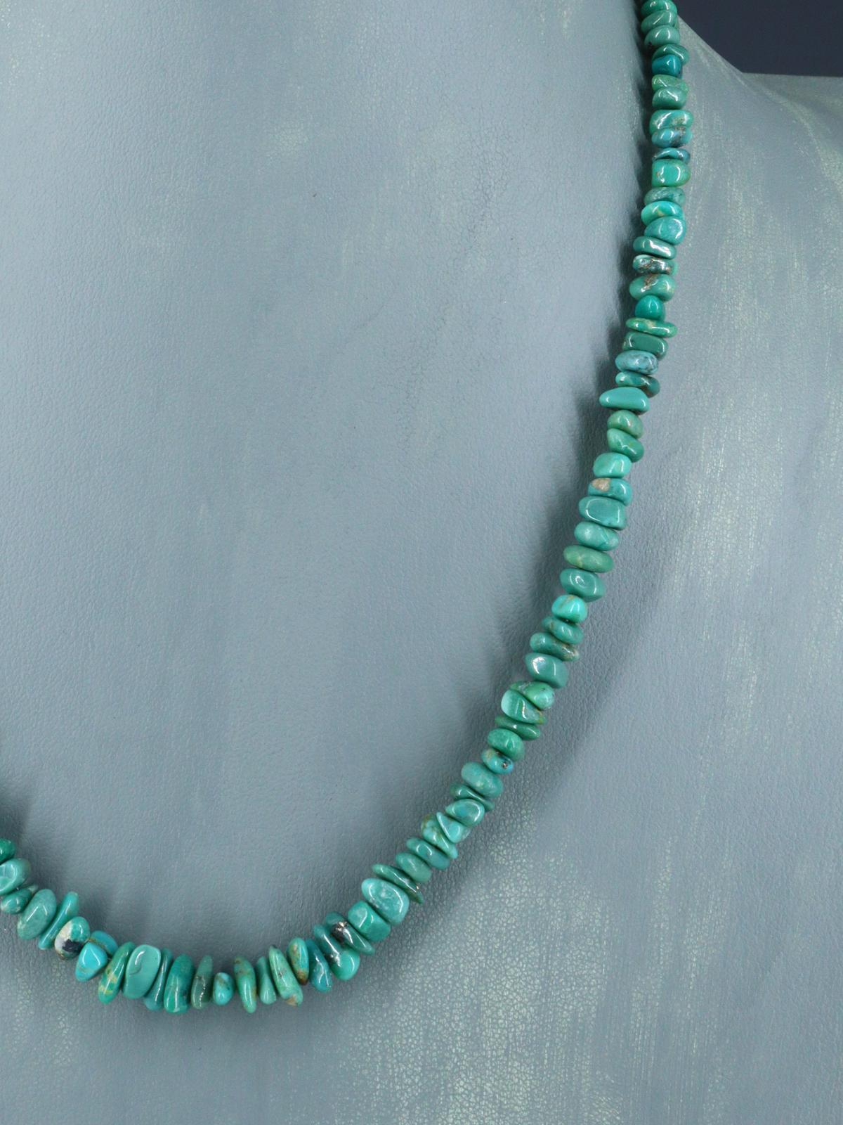 Navajo Single Strand Emerald Valley Turquoise Necklace