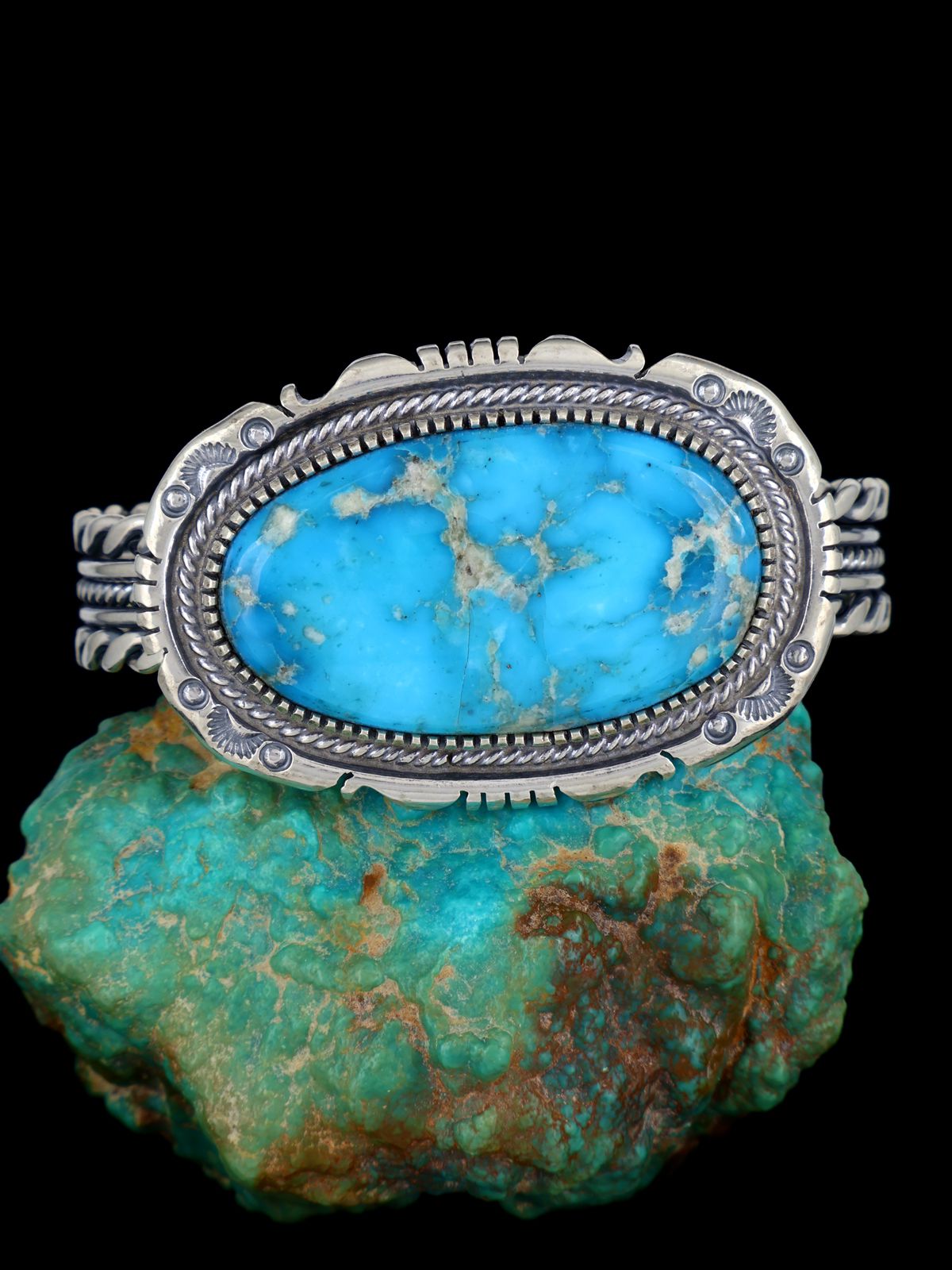 Native American Turquoise Sterling Silver Cuff Bracelet