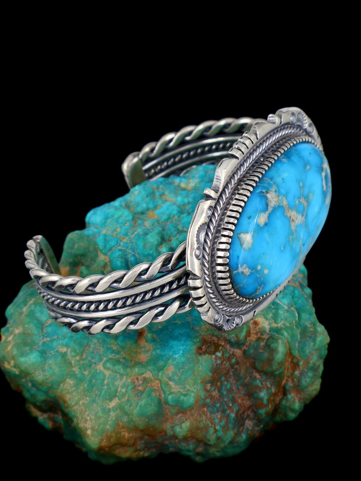 Native American Turquoise Sterling Silver Cuff Bracelet