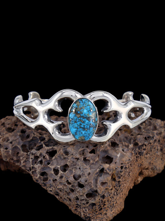 Navajo Kingman Turquoise Sterling Silver Cuff Bracelet