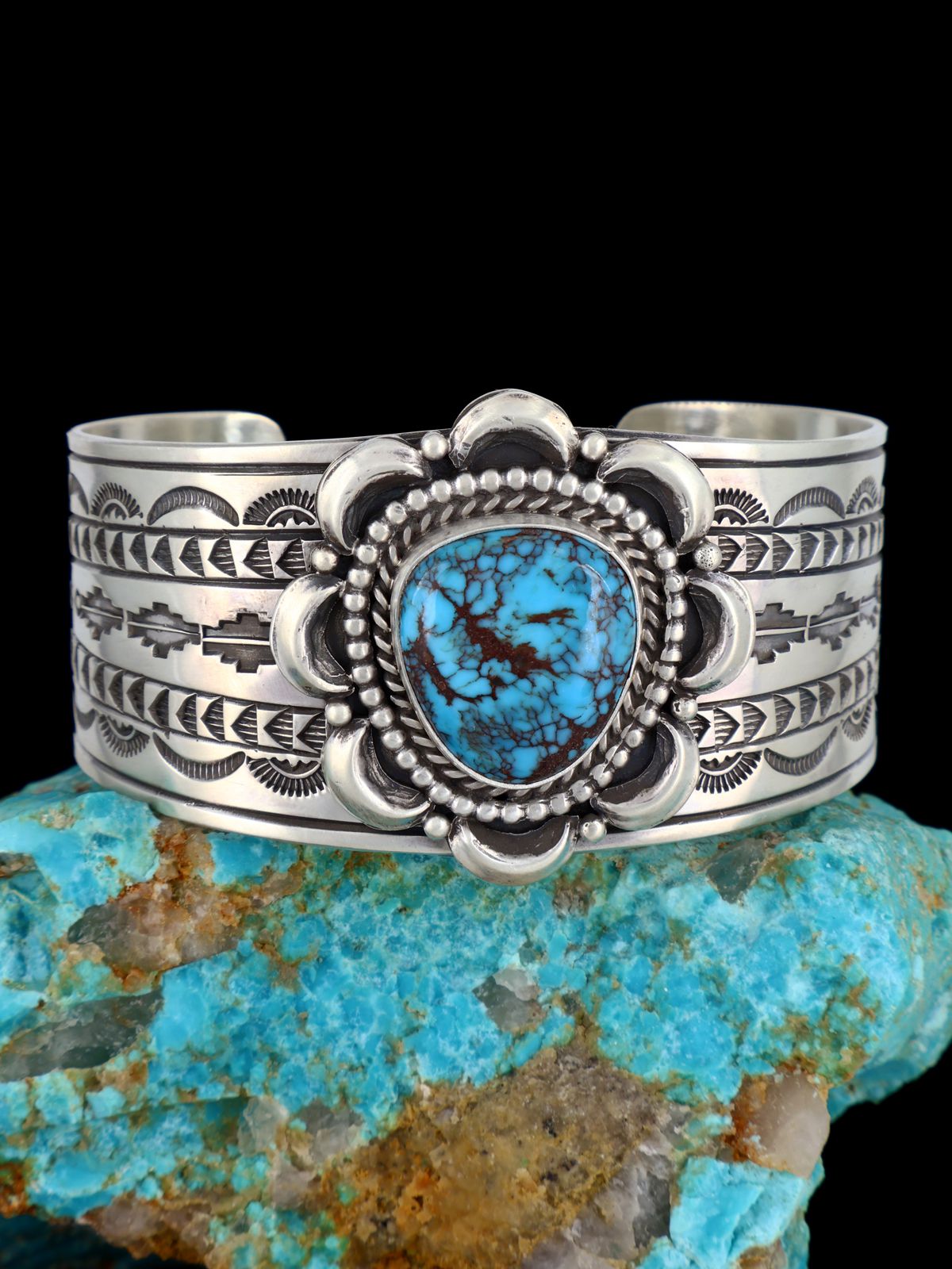 Native Sterling Jewelry Prince Turquoise Sterling Silver Cuff Bracelet