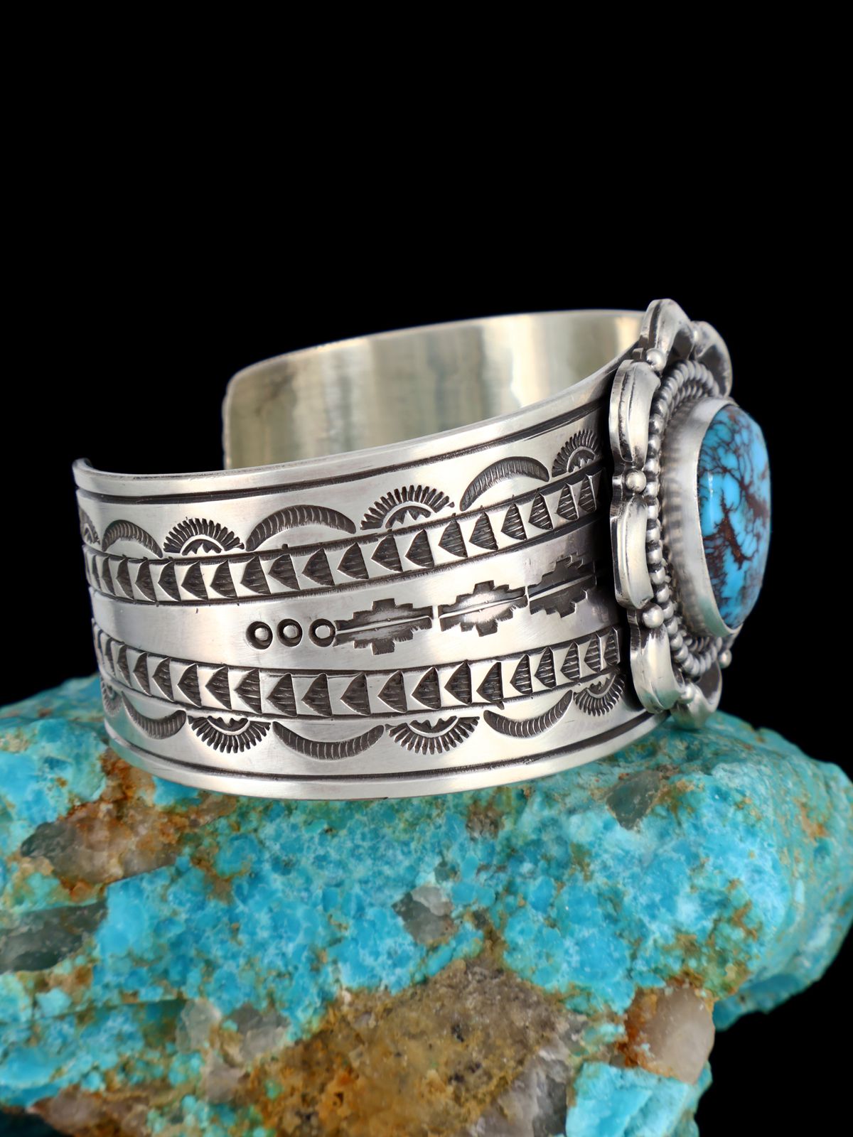 Native Sterling Jewelry Prince Turquoise Sterling Silver Cuff Bracelet