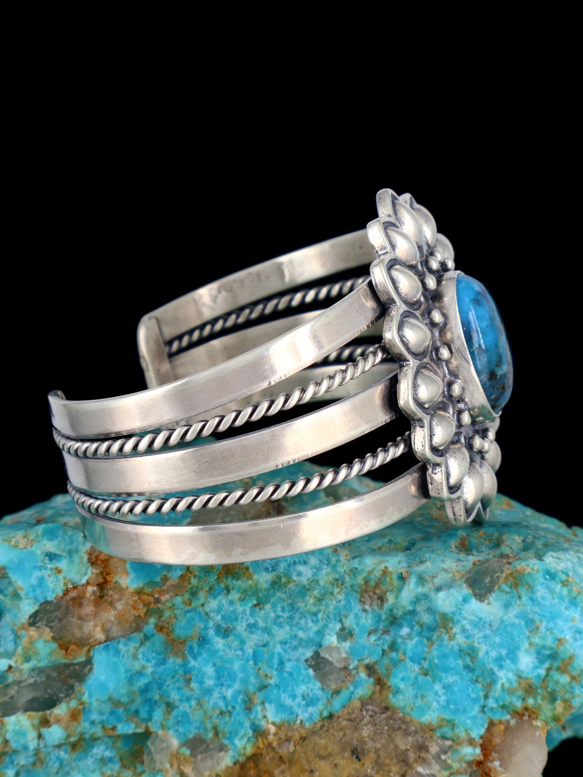 Native Sterling Jewelry Kingman Turquoise Sterling Silver Cuff Bracelet