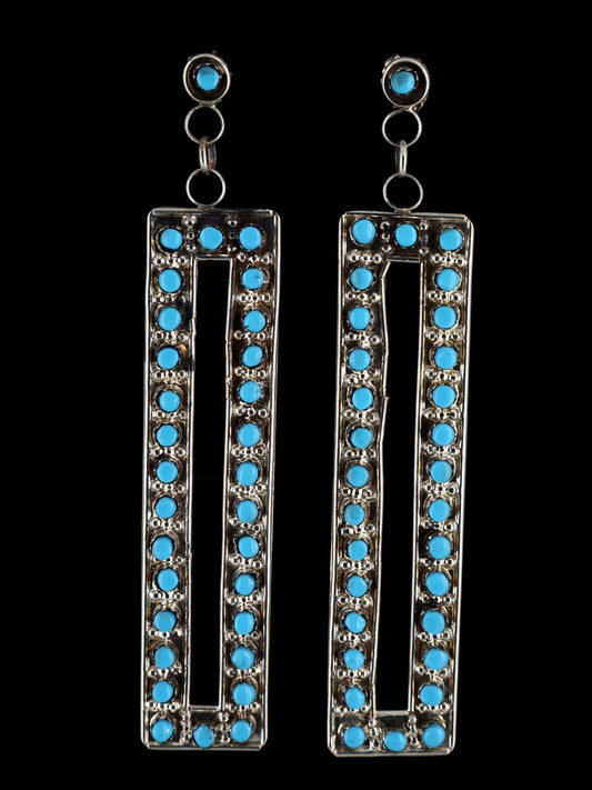 Zuni Inlay Jewelry Turquoise Post Earrings