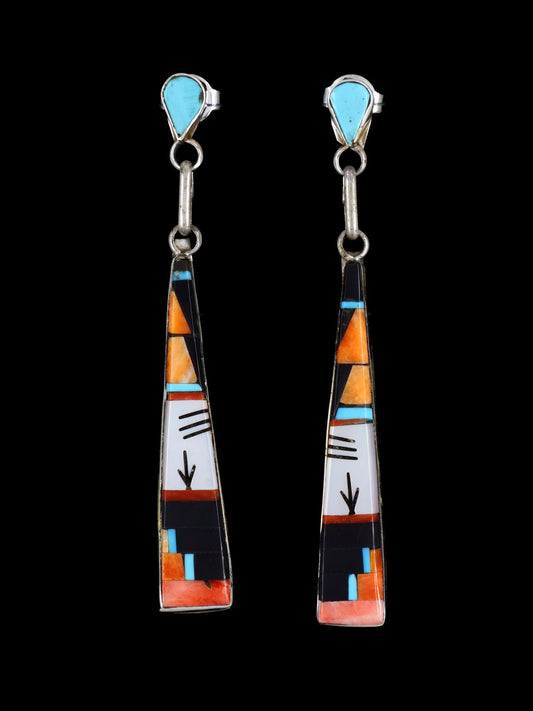 Native American Zuni Inlay Post Earrings