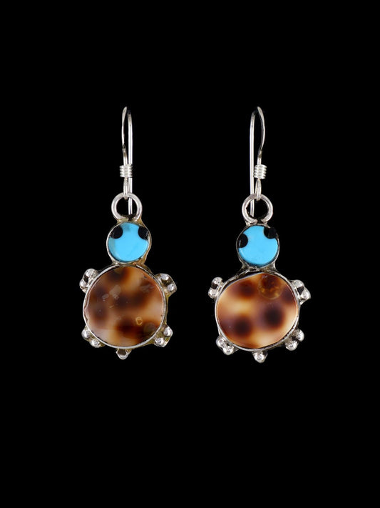 Zuni Jewelry Turquoise Turtle Dangle Earrings