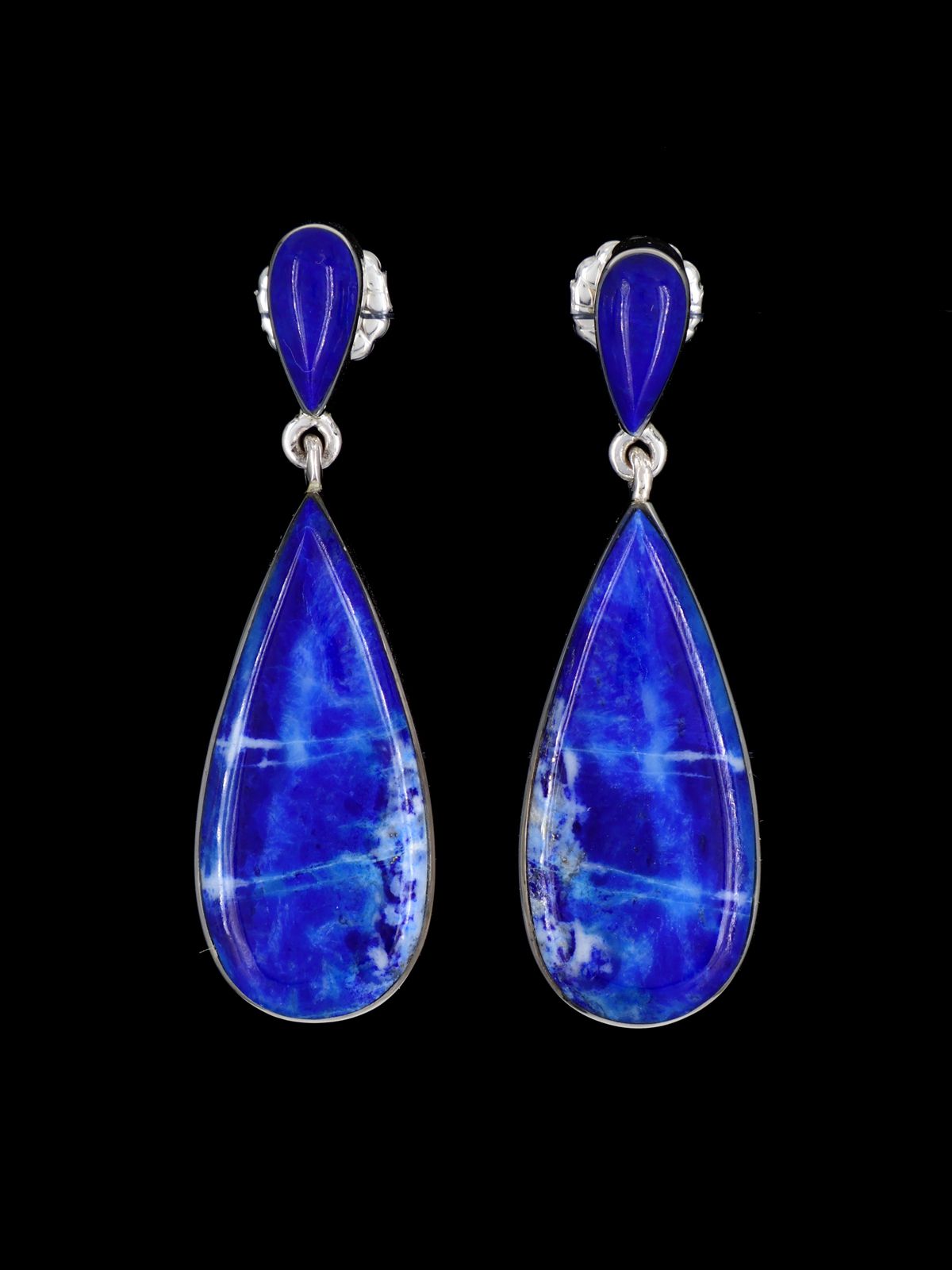 Navajo Sterling Silver Lapis Post Earrings
