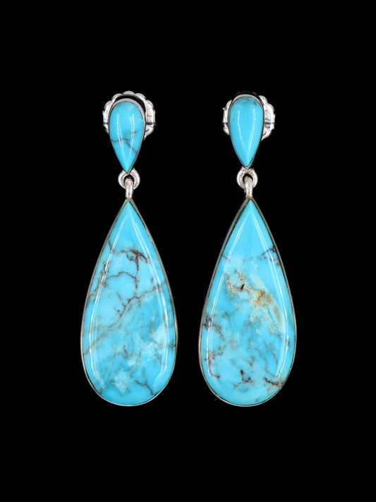 Navajo Sterling Silver Egyptian Prince Turquoise Post Earrings