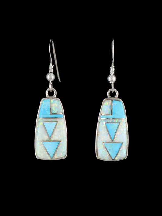 Native American Opalite Inlay Dangle Earrings