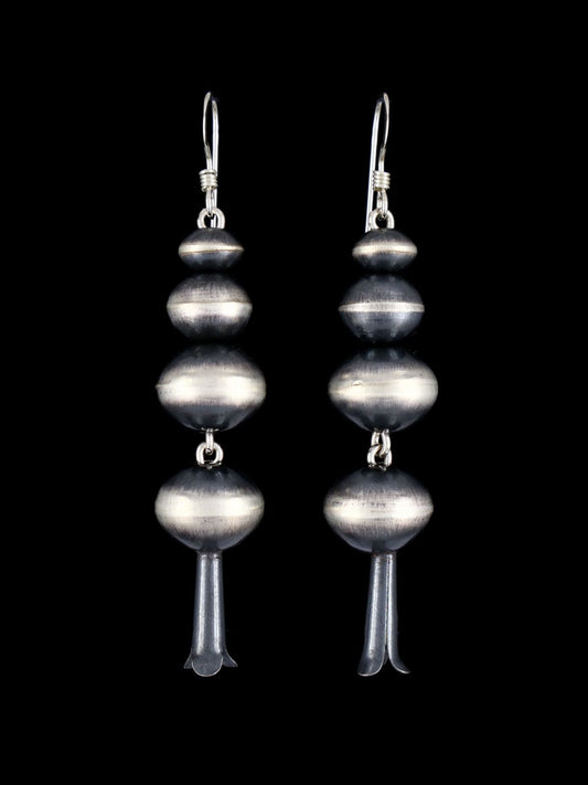 Navajo Sterling Silver Blossom Flute Earrings