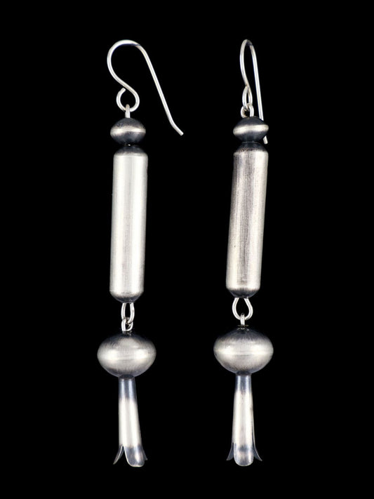 Navajo Sterling Silver Blossom Flute Earrings