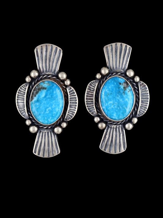 Navajo Kingman Turquoise Post Earrings