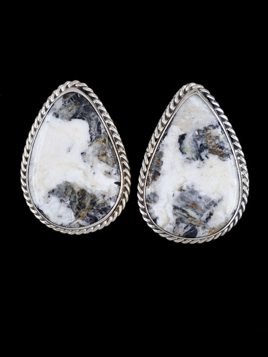 Navajo White Buffalo Post Earrings