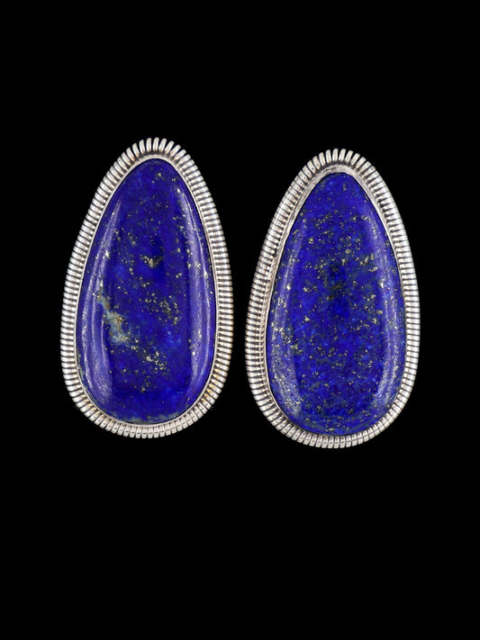 Navajo Sterling Silver Lapis Post Earrings