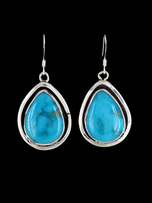 Navajo Turquoise Sterling Silver Dangle Earrings