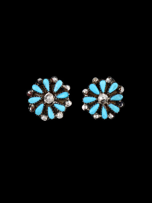 Native American Jewelry Zuni Flower Post Earrings
