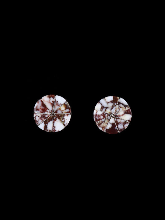 Zuni Wild Horse Inlay Post Earrings