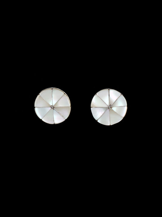 Zuni Mother of Pearl Inlay Post Earrings