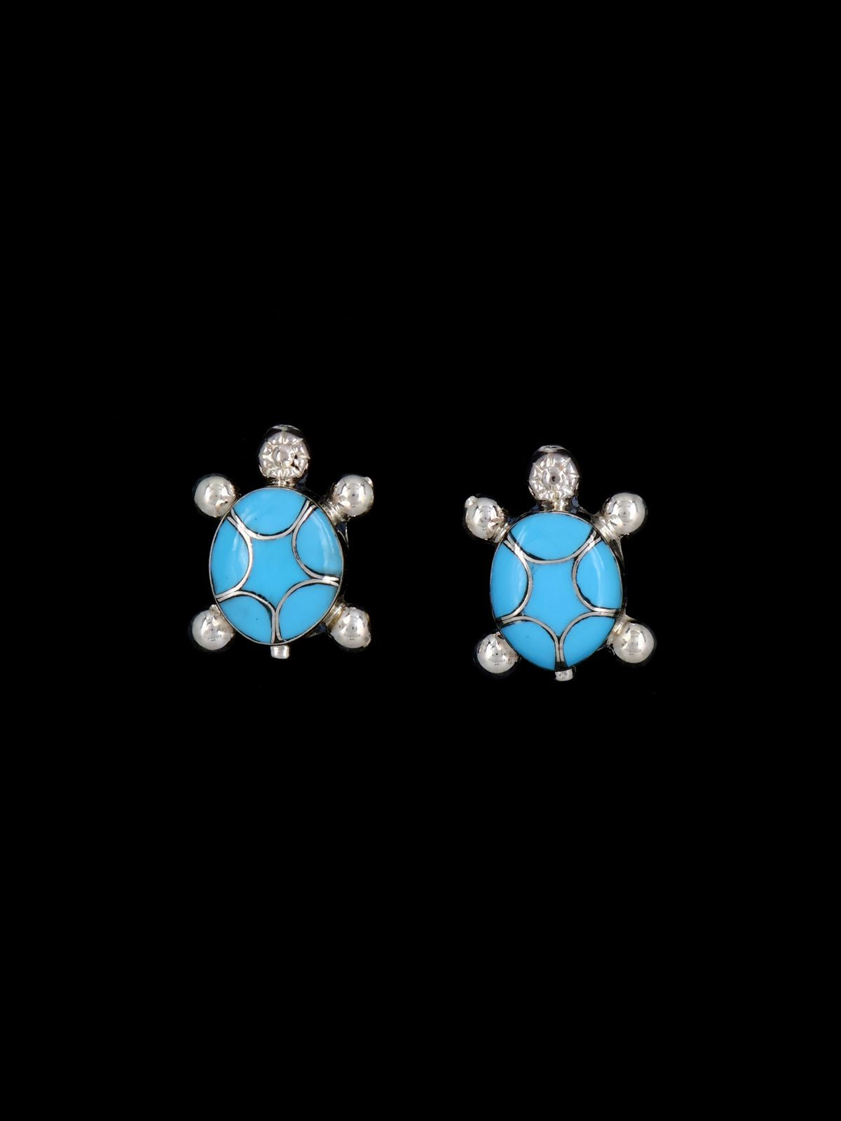 Zuni Jewelry Turquoise Turtle Post Earrings