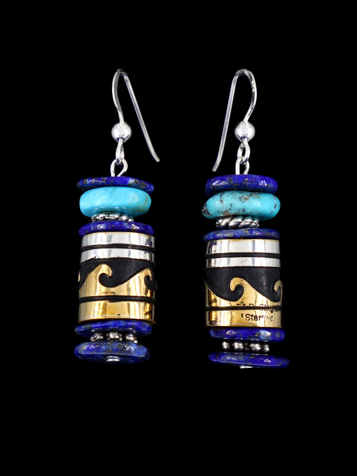 Navajo Multistone Beaded Dangle Earrings