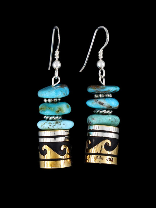 Navajo Multistone Beaded Dangle Earrings